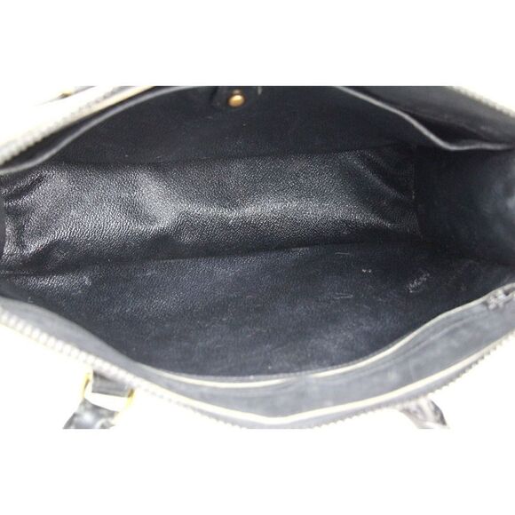 VTG Dooney & Bourke PEBBLED BLACK GENUINE LEATHER BUSINESS SHOULDER BAG PURSE - Picture 11 of 15